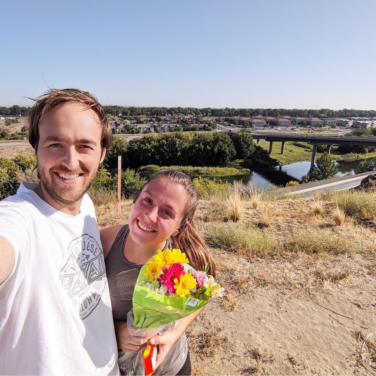 Bloomsday 2020—it was cancelled because of COVID so Brady created a 12k route for Alix to run in Richland.