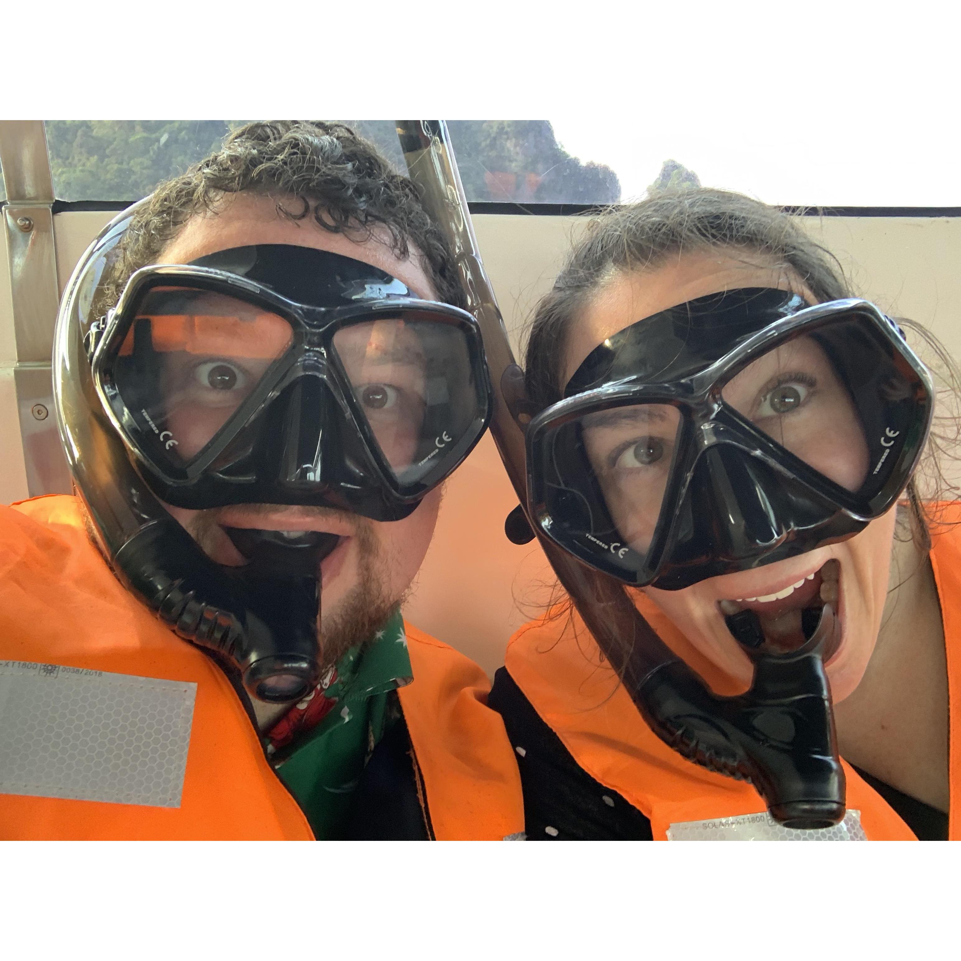 Getting ready to snorkel in Phuket, Thailand