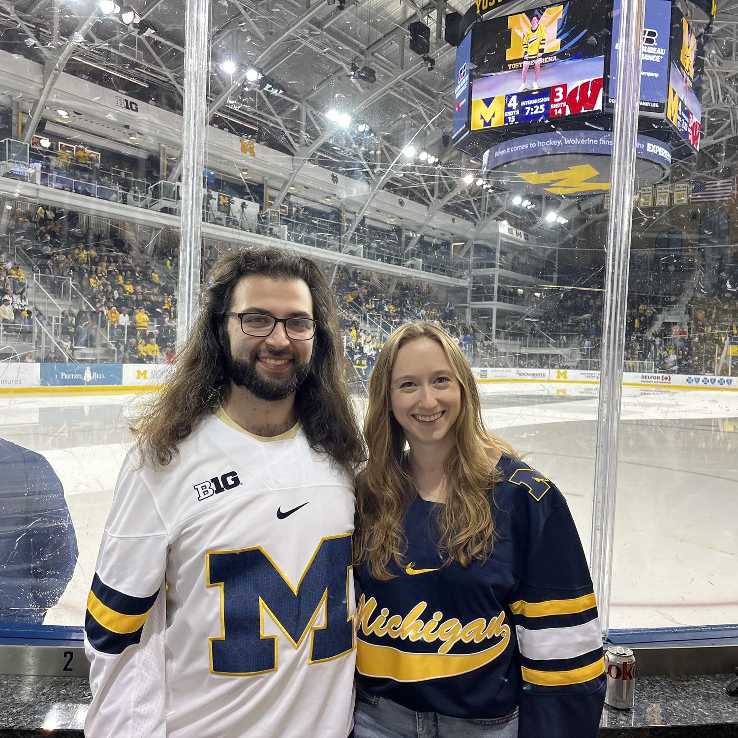 Rink side at UofM hockey game