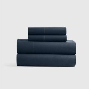 Classic Organic Percale Sheet Set in Navy (Cal King)