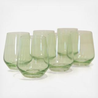 Estelle Stemless Wine Glass, Set of 6