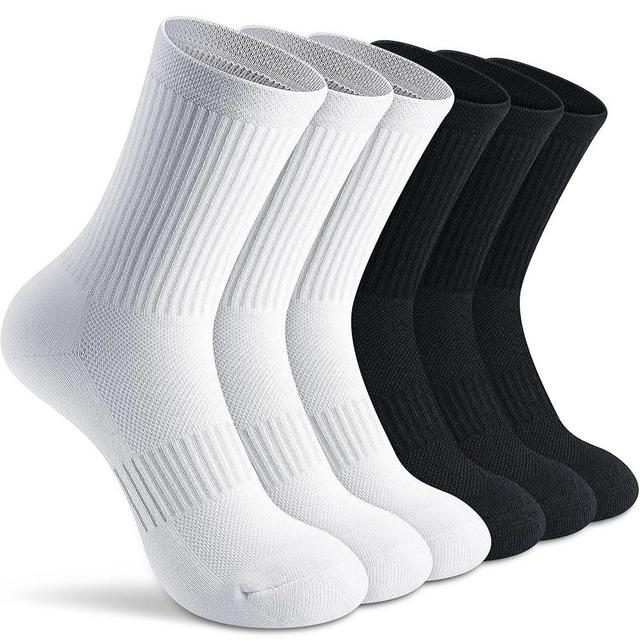 Gonii Athletic Socks for Women Running Hiking Thick Cushioned Crew Socks with Arch Compression 5-6 Pairs