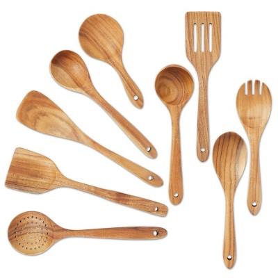 Target - Juvale 9 Piece Wooden Kitchen Utensils Set with Spoon and Spatula for Cooking Accessories