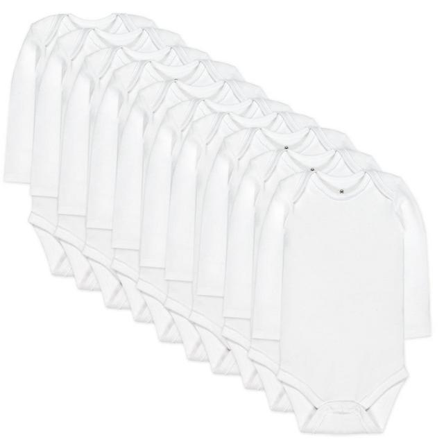 10-Pack Long Sleeve Bodysuit, 0-3M