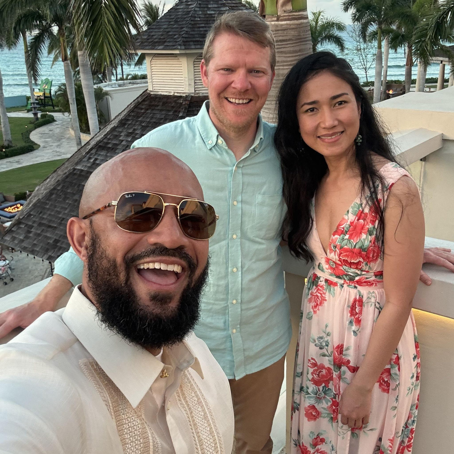 At cousin Myra's wedding in Jamaica