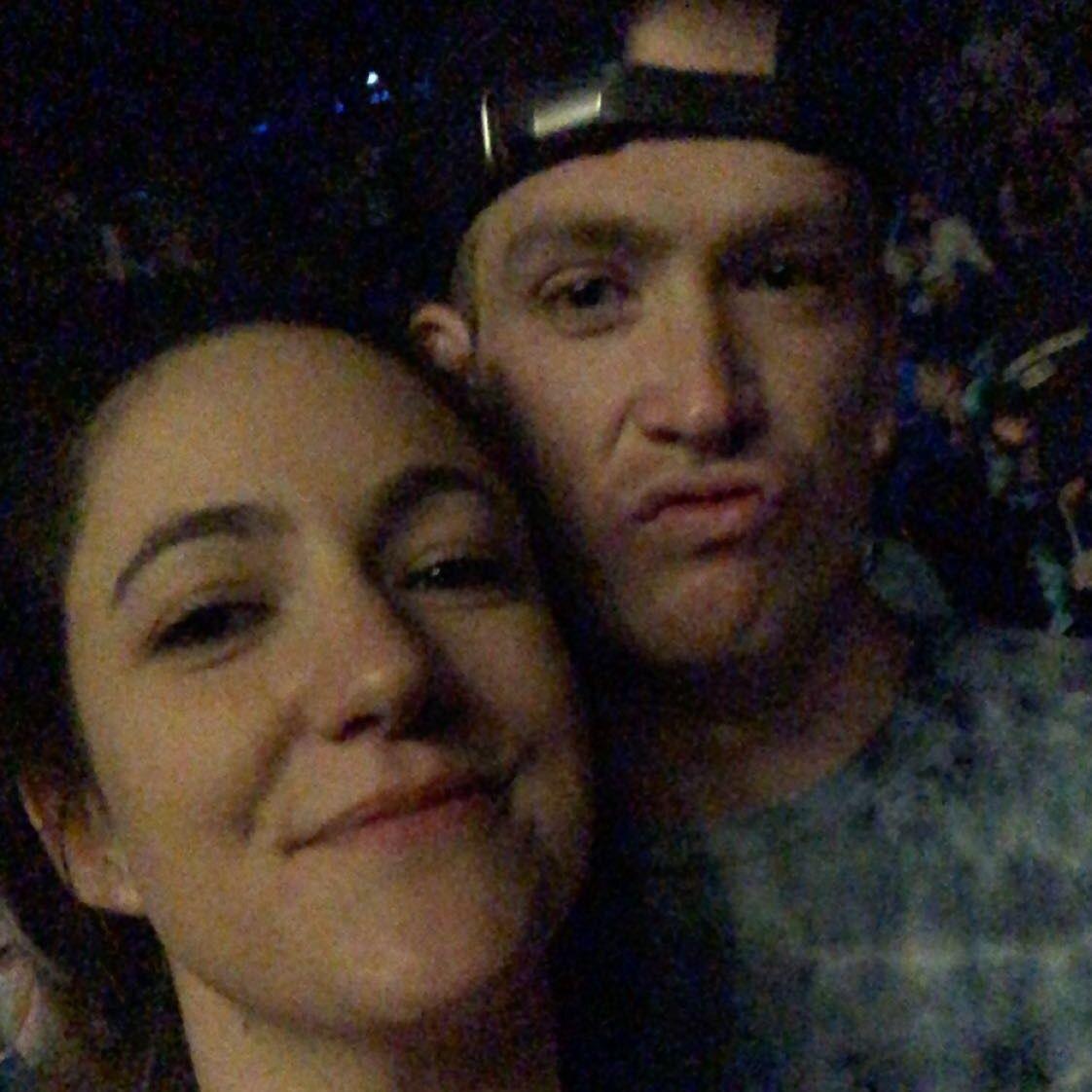 The first picture we ever took: At a Jauz concert after a day of snowboarding.