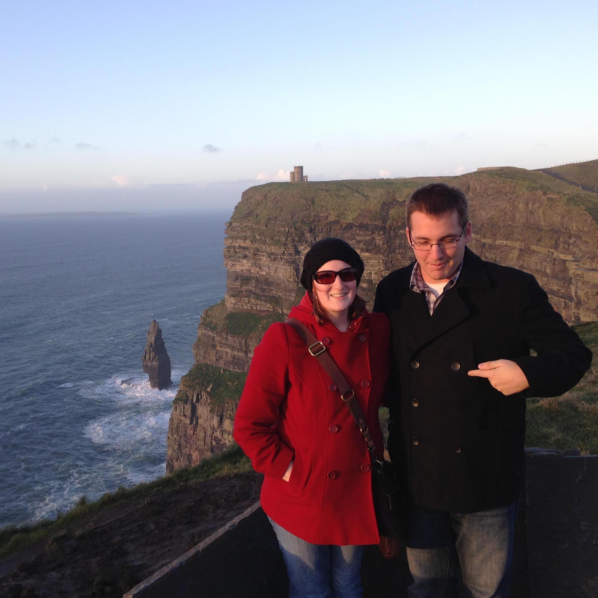 Kyle realized he lost one of his buttons - Cliffs of Moher, Ireland