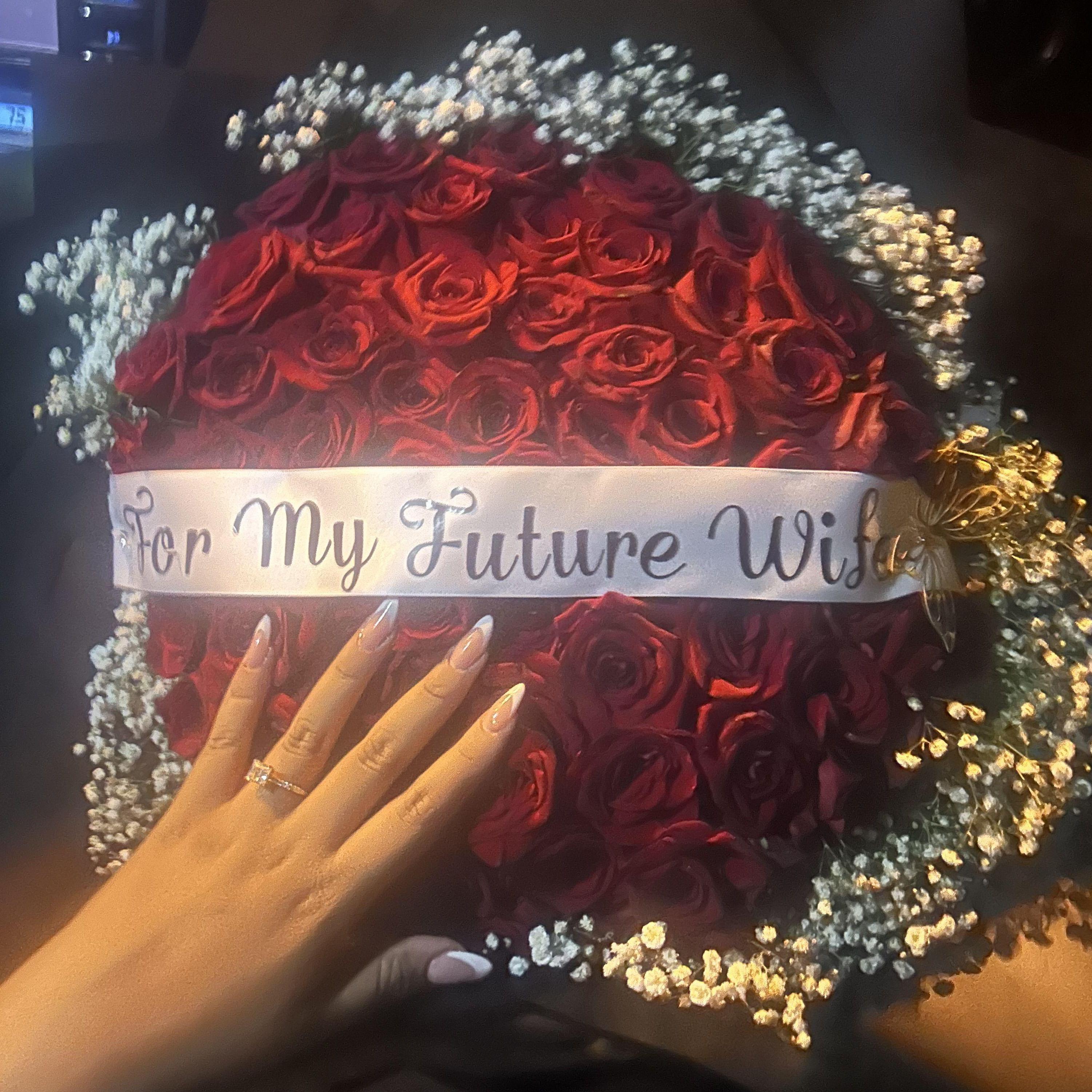 The bouquet of flowers that accompanied our proposal.