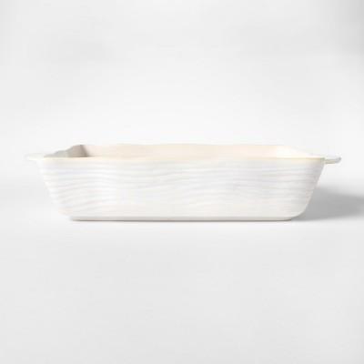 Cravings by Chrissy Teigen 13.25"x9" Embossed Stoneware Bakeware with Handle White