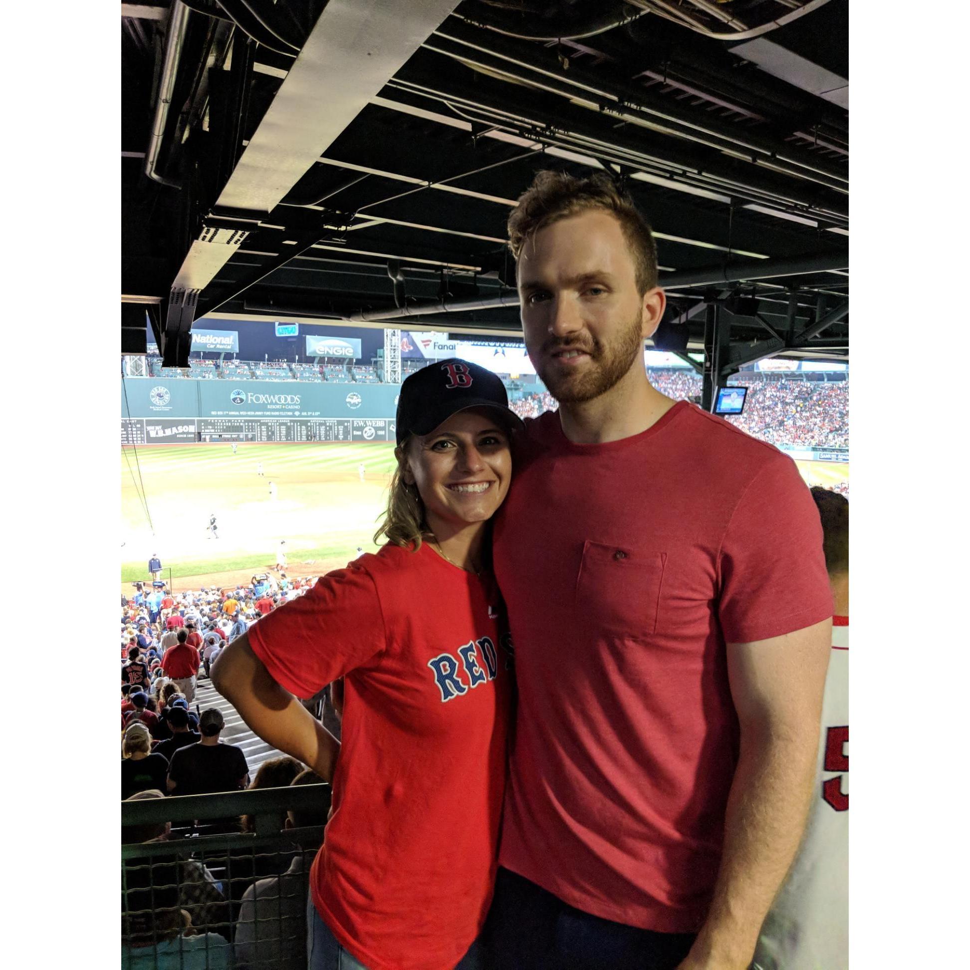 Our first pic together! Red Sox game in Boston