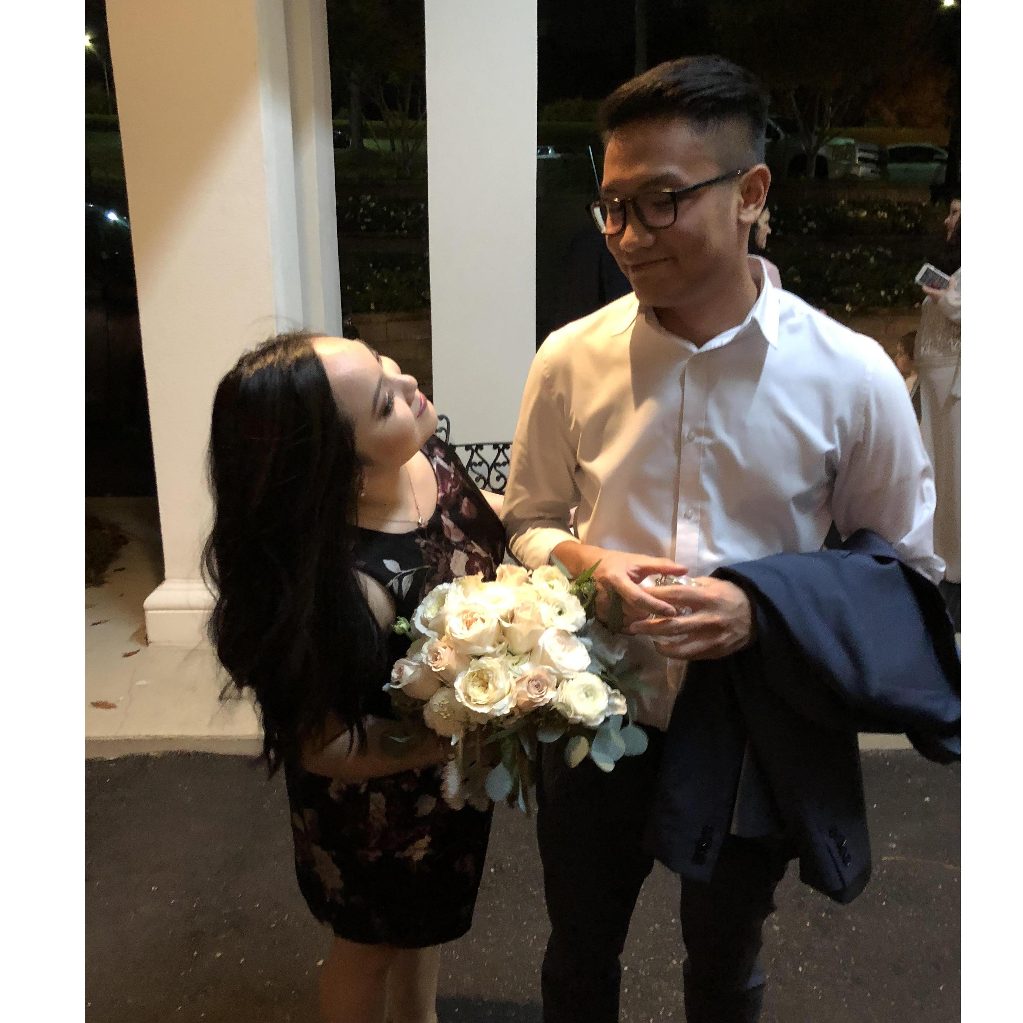 Catching my first bouquet in 2018.