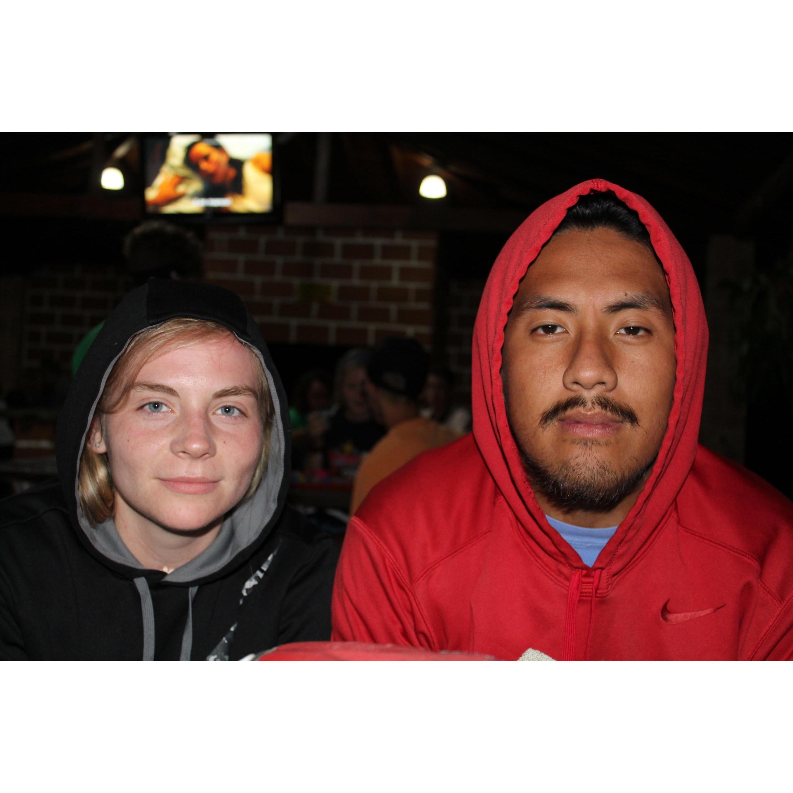 We enjoy being that "hoodie" couple