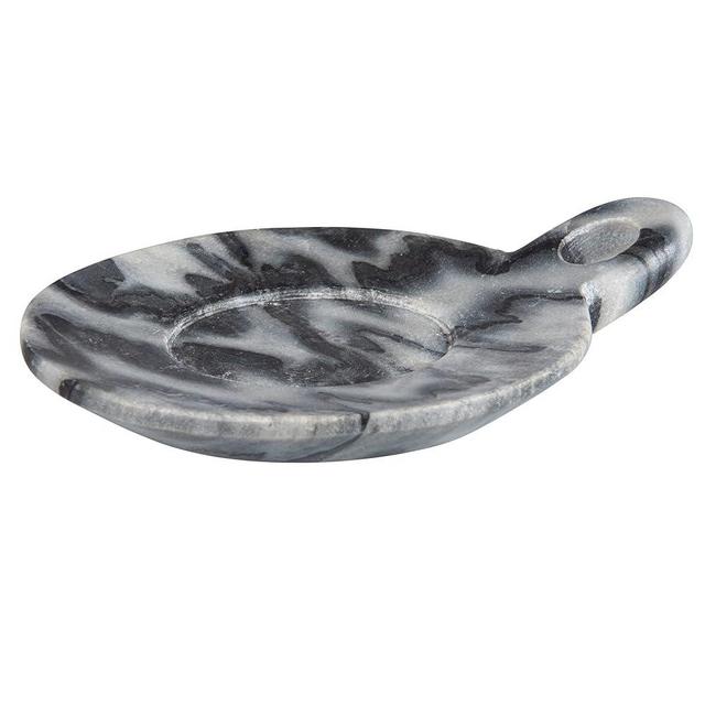 Creative Co-Op Hand-Carved Marble Dish with Handle, Grey