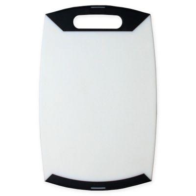Craft Kitchen 12-Inch x 7.8-Inch Polypropylene 1-Handle Cutting Board in White/Grey