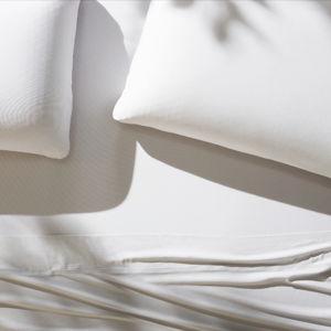 Purple SoftStretch Pillowcase Set in color: True White