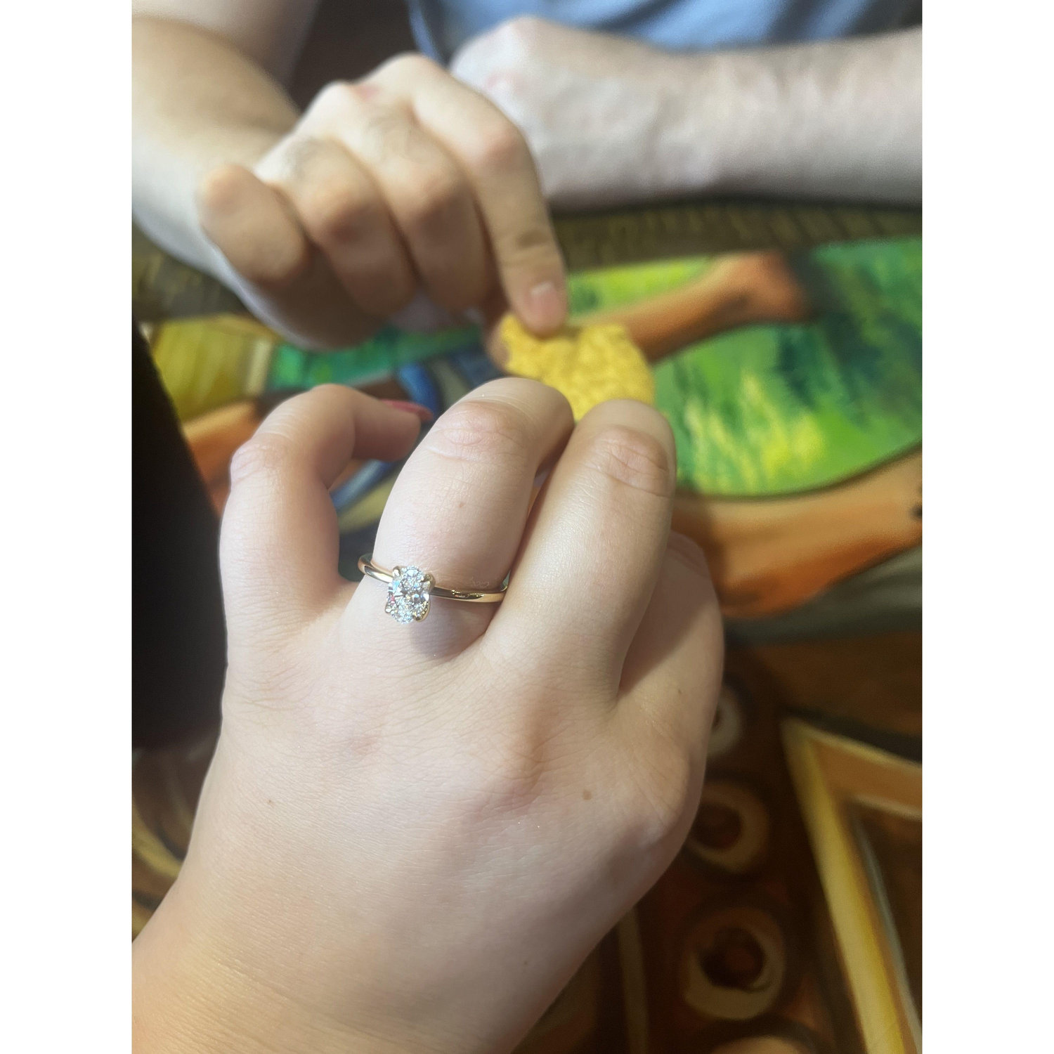 Unity tortilla chip! Nothing says "newly engaged" like holding a tortilla chip together :)