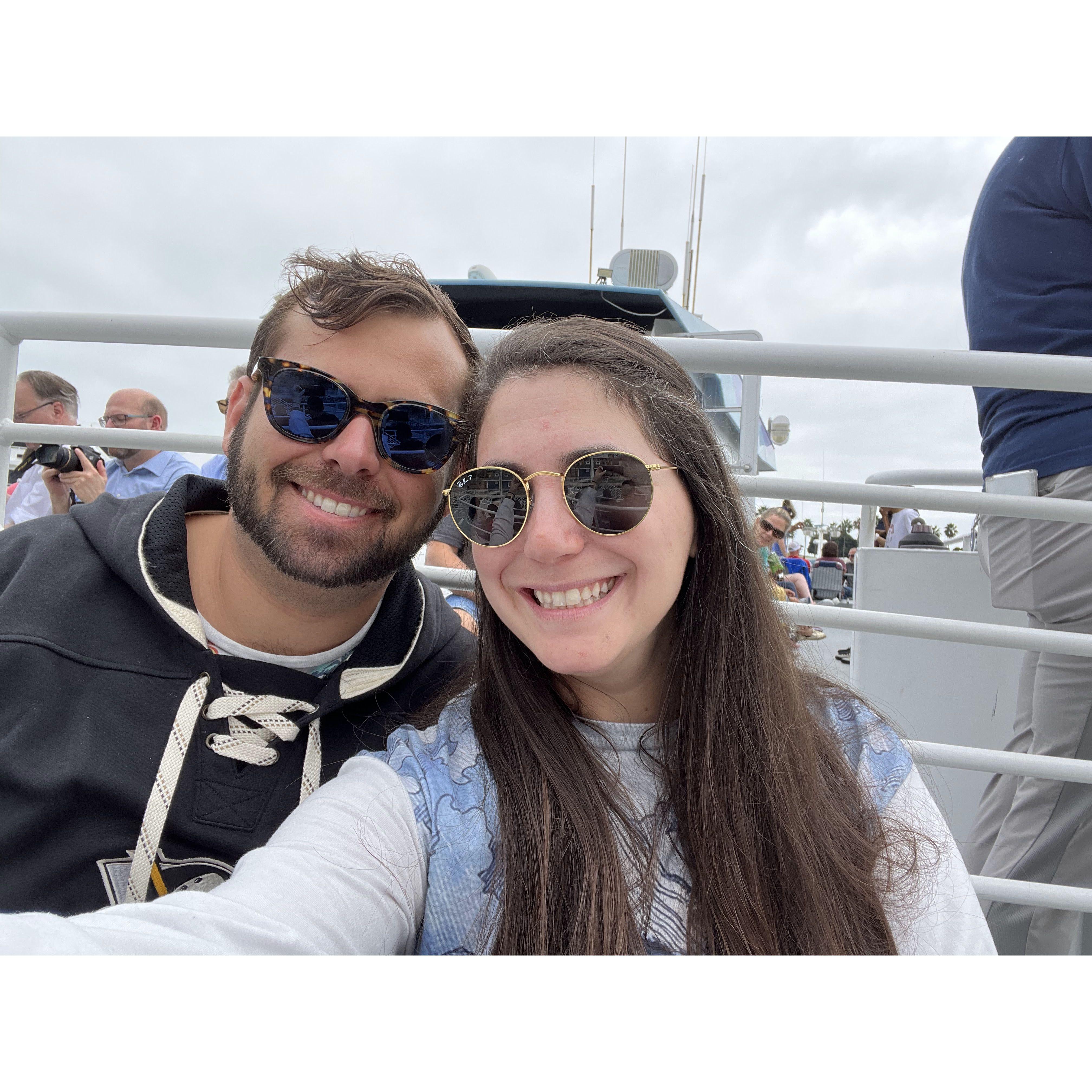 Bridget wasted no time getting Andrew on the water to see some whales