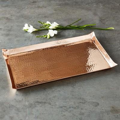Copper Hammered Tray, Large