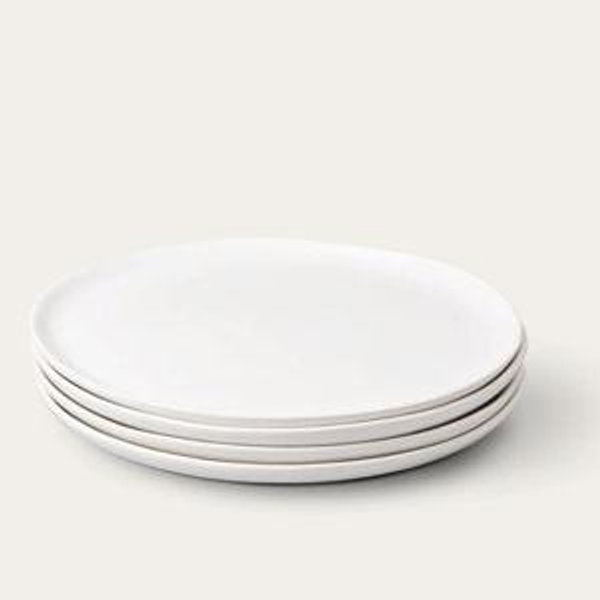 Salad Plates Set of 4, Speckled White