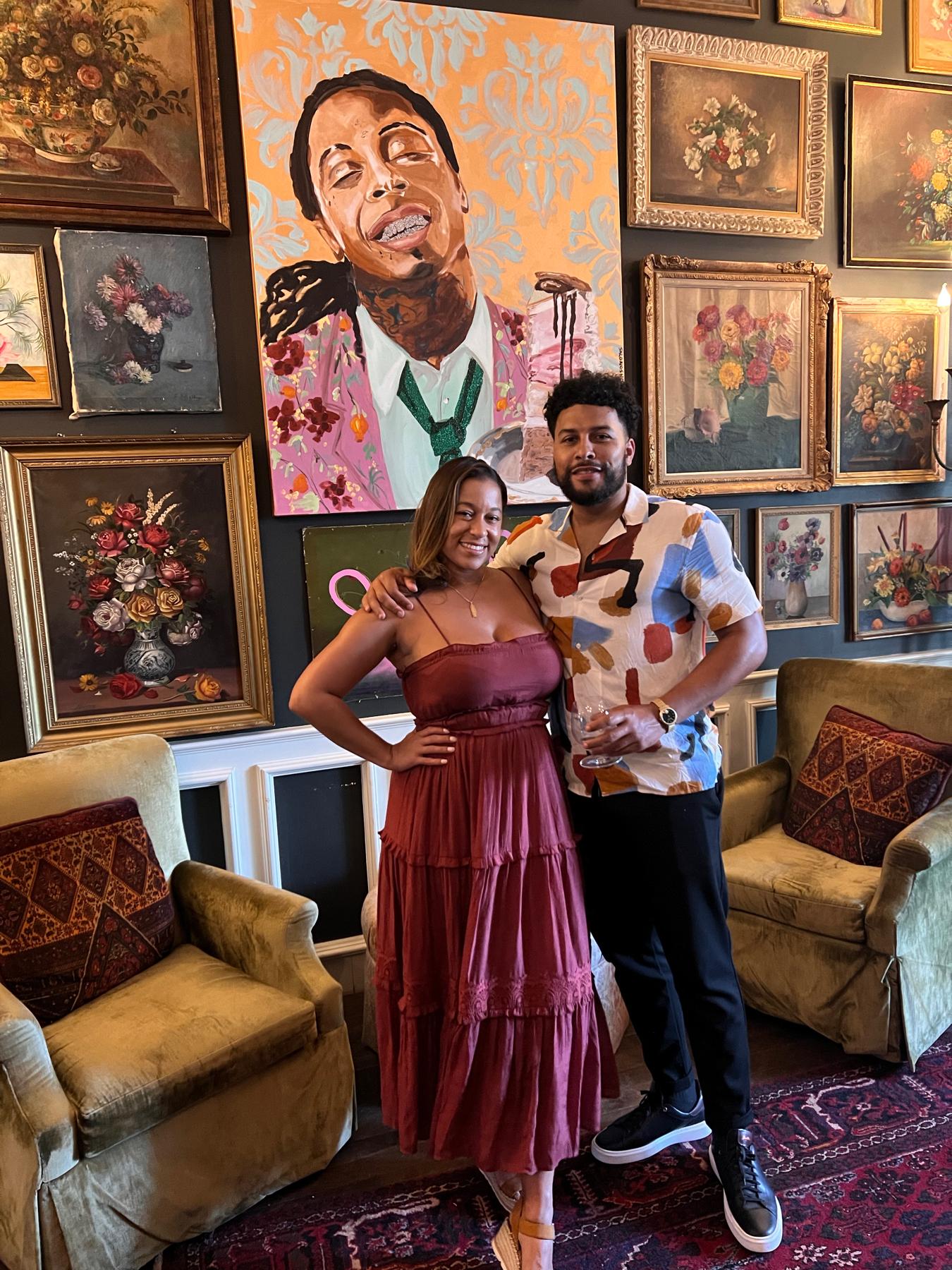 Flicking it up at Jack Rose in New Orleans after a few Frozés, with our fellow soon to be married hosts, The Womacks