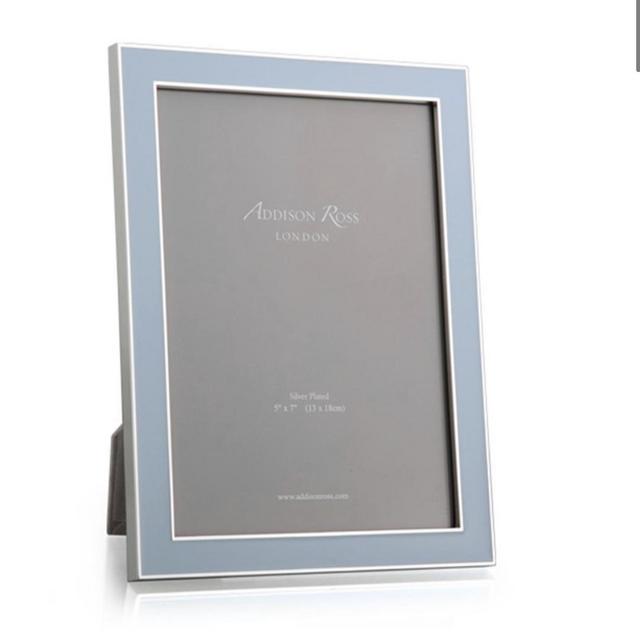 POWDER BLUE ENAMEL & SILVER FRAME