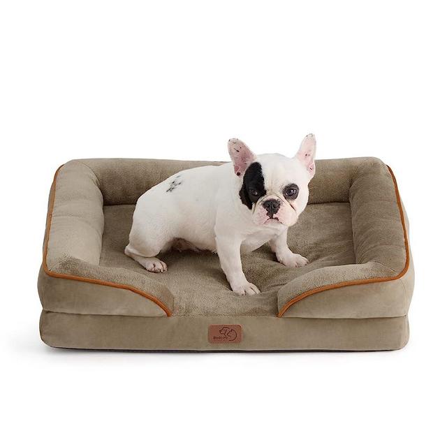 Bedsure Orthopedic Dog Bed for Medium Dogs - Waterproof Dog Bed Medium, Foam Sofa with Removable Washable Cover, Waterproof Lining and Nonskid Bottom Couch, Pet Bed, Hazel