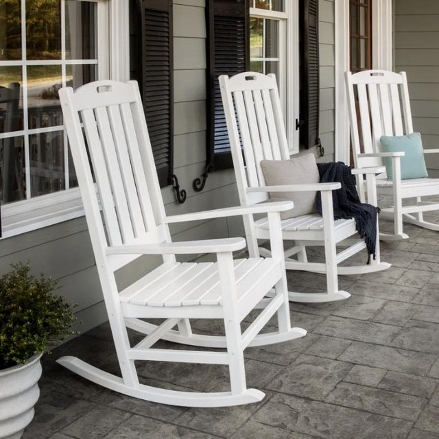 Polywood Nautical Porch Rocking Chair - White