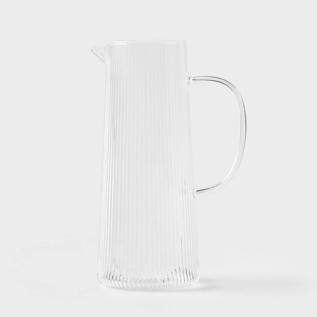 Ribbed Glass Pitcher Clear - Threshold™