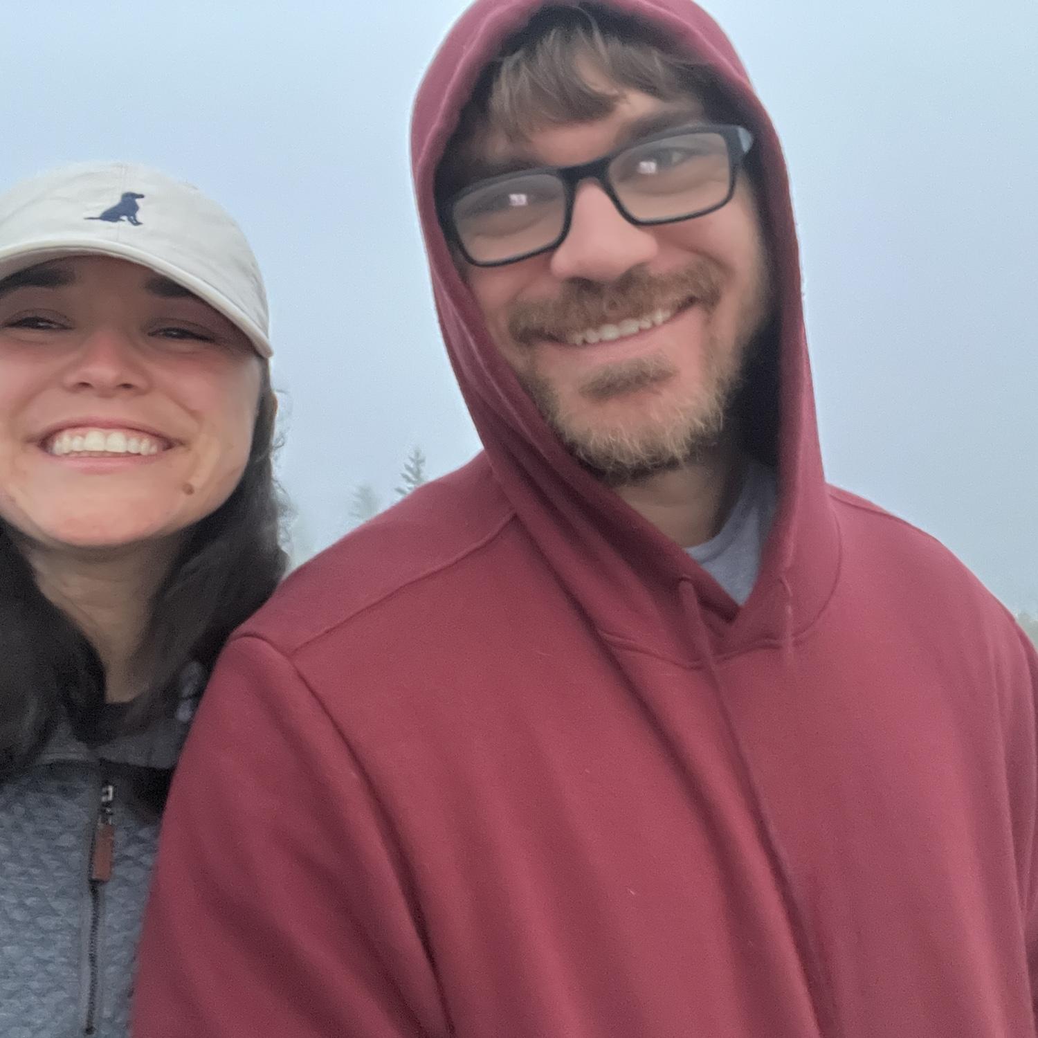 Acadia trip - Cadillac mountain covered with fog. Good views, great company!