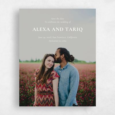White Fall Wedding Save the Date - Keely Photo