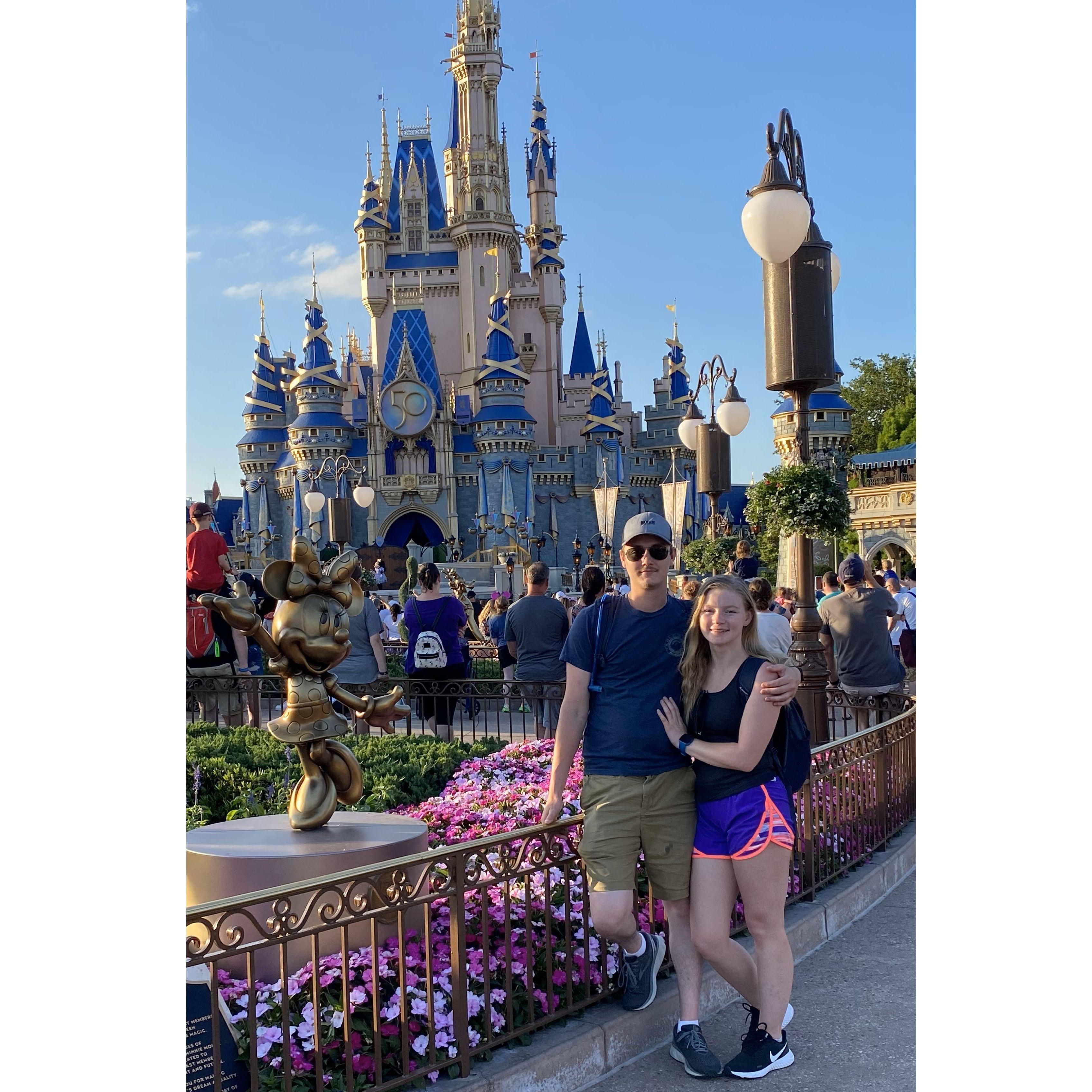This was taken at Disney's magic kingdom, during the couple's first trip with Brandon's family.