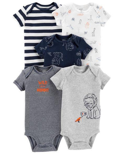 5-Pack Lion Original Bodysuits - 3M