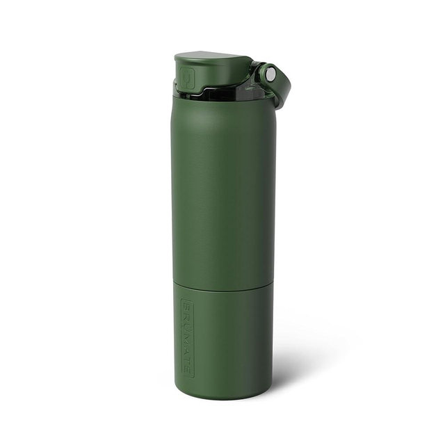 BrüMate Rise 25oz Water Bottle With 100% Leakproof Covered Silicone Straw | Insulated Stainless Steel Water Bottle With Removable Straw | Fast Flow | Soft Sip Silicone Spout | BPA-Free (OD Green)