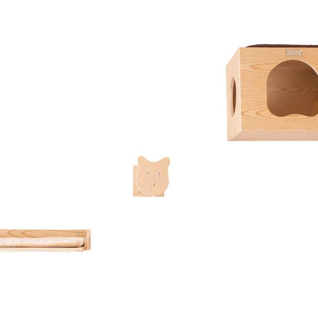 Armarkat Cat Wall Scratch Series: Tree W1907A with Condo, Perch, and Stepup, Natural Beige