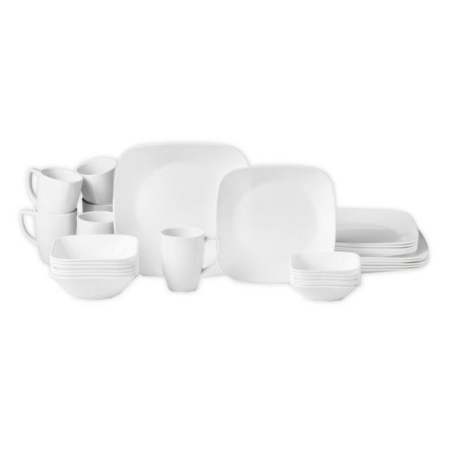 Corelle® Vivid White Square 30-Piece Dinnerware Set