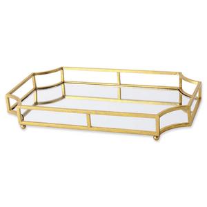 Kate and Laurel Ciel Mirrored Tray in Gold