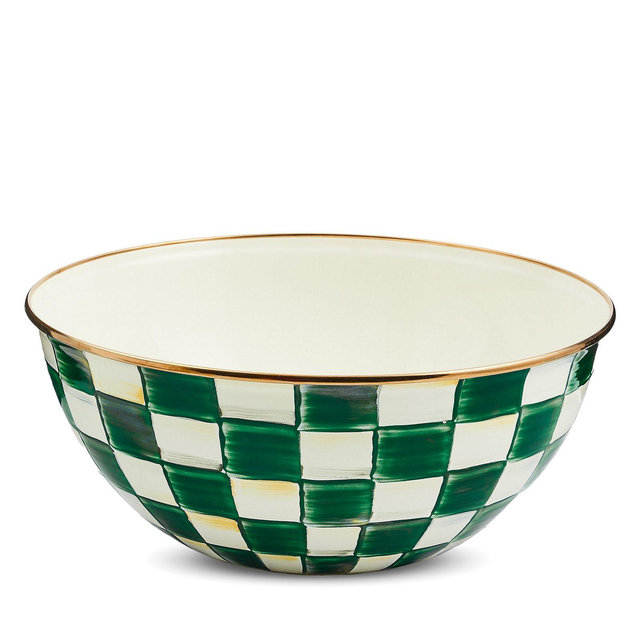 Mackenzie-Childs Emerald Check Large Everyday Bowl