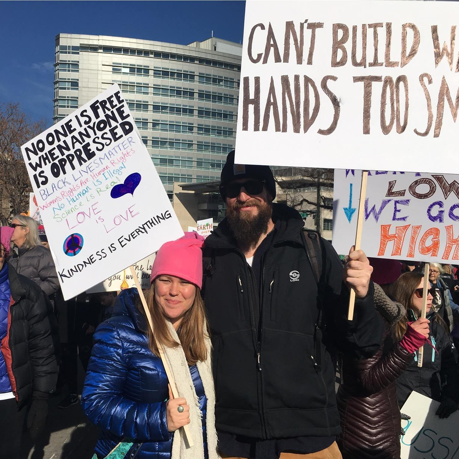 At the Women's March in Denver 2017 with Chenoa and Angie (photo cred. Chenoa)