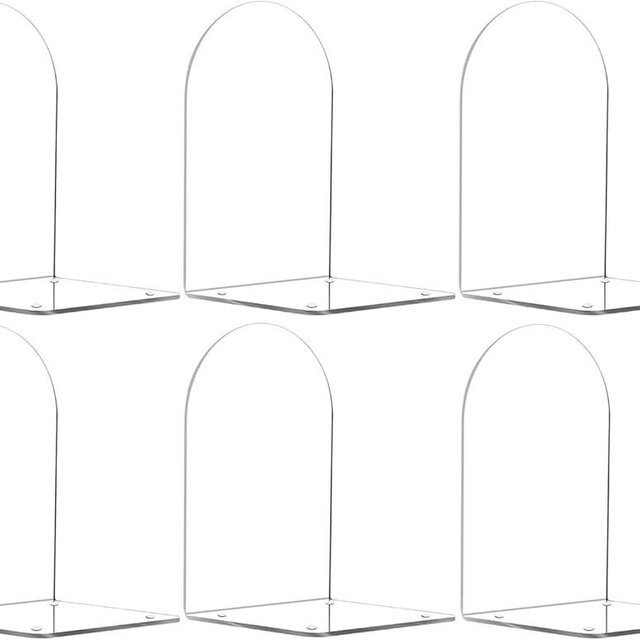 Adwikoso Book Ends for Shelves Clear Acrylic Bookends for Heavy Books Organizer Book Stopper to Hold Books for Home Office School and Desktop Decoration(Circular Arc) (6)