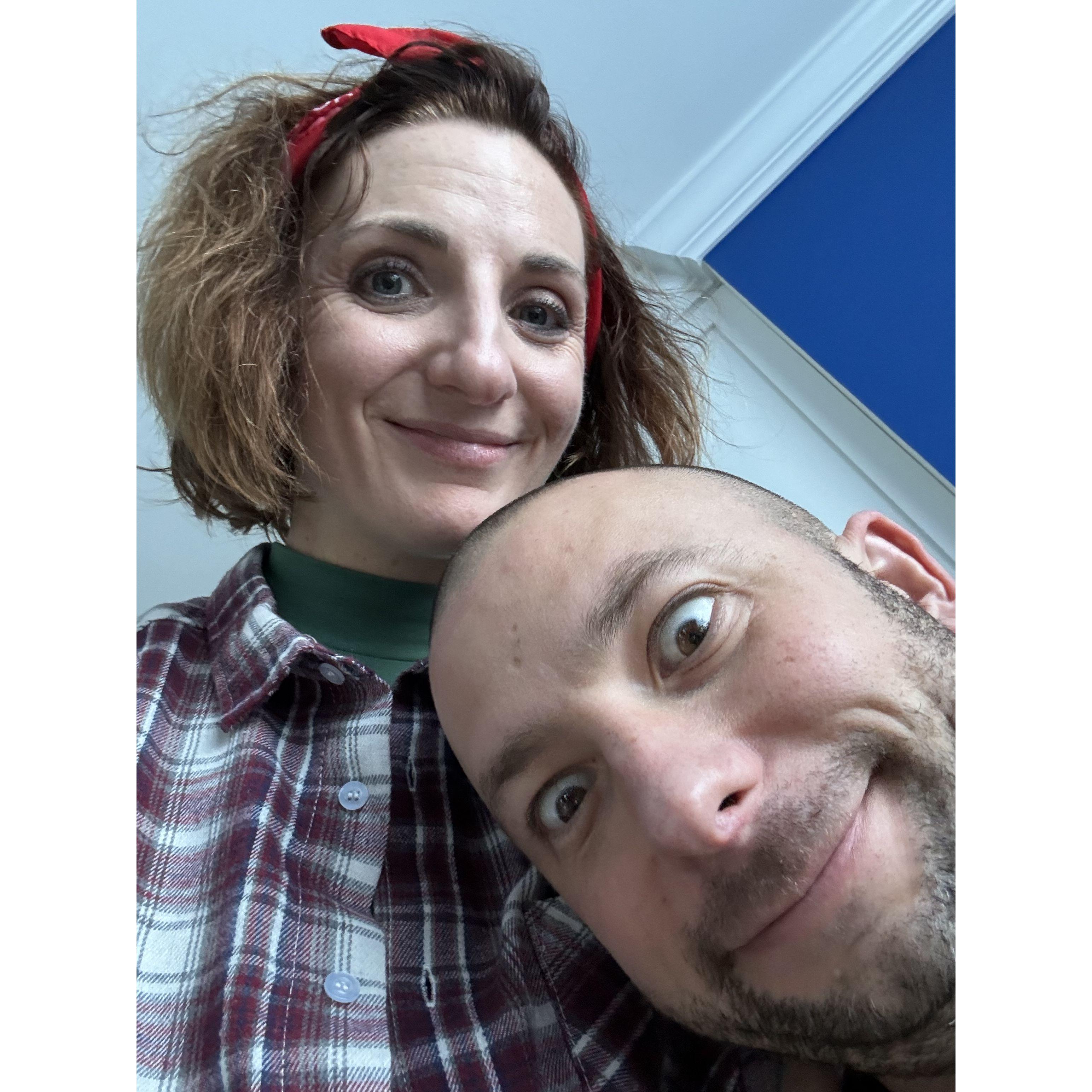 Roy cooks a BBQ Rib dinner In Keego, with outfits to match. March 2024.