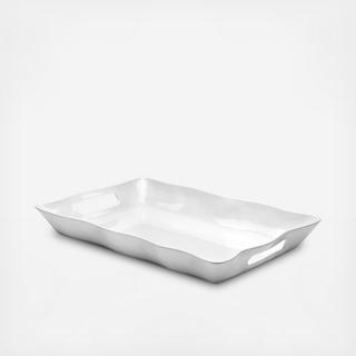 Ruffle Rectangle BPA Free Melamine Tray