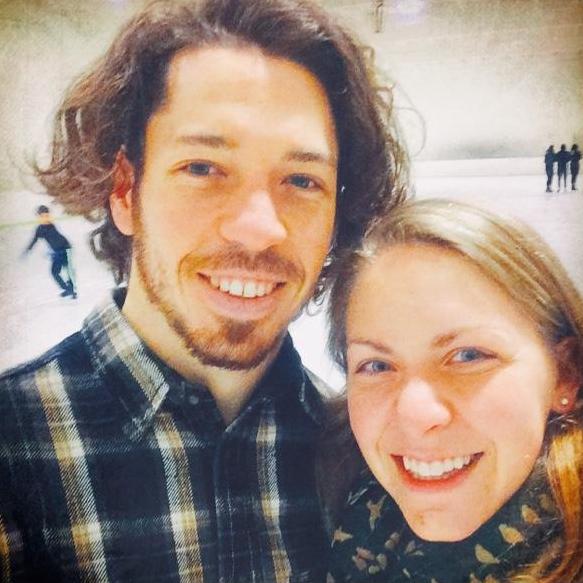 After playing tag while ice skating
