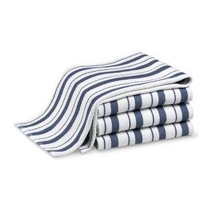 Williams Sonoma Stripe Towels S/4 Bright Blue