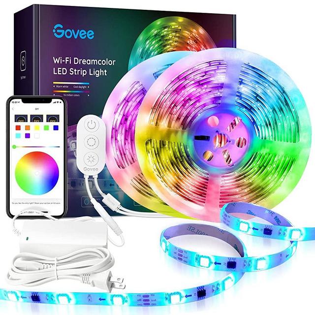 Dreamcolor 32.8FT LED Strip Lights RGBIC, Govee WiFi Wireless Smart Phone Controlled Led Light Strip 5050 LED Lights Sync to Music, Work with Alexa, Google Assistant, Android iOS (Not Support 5G WiFi)