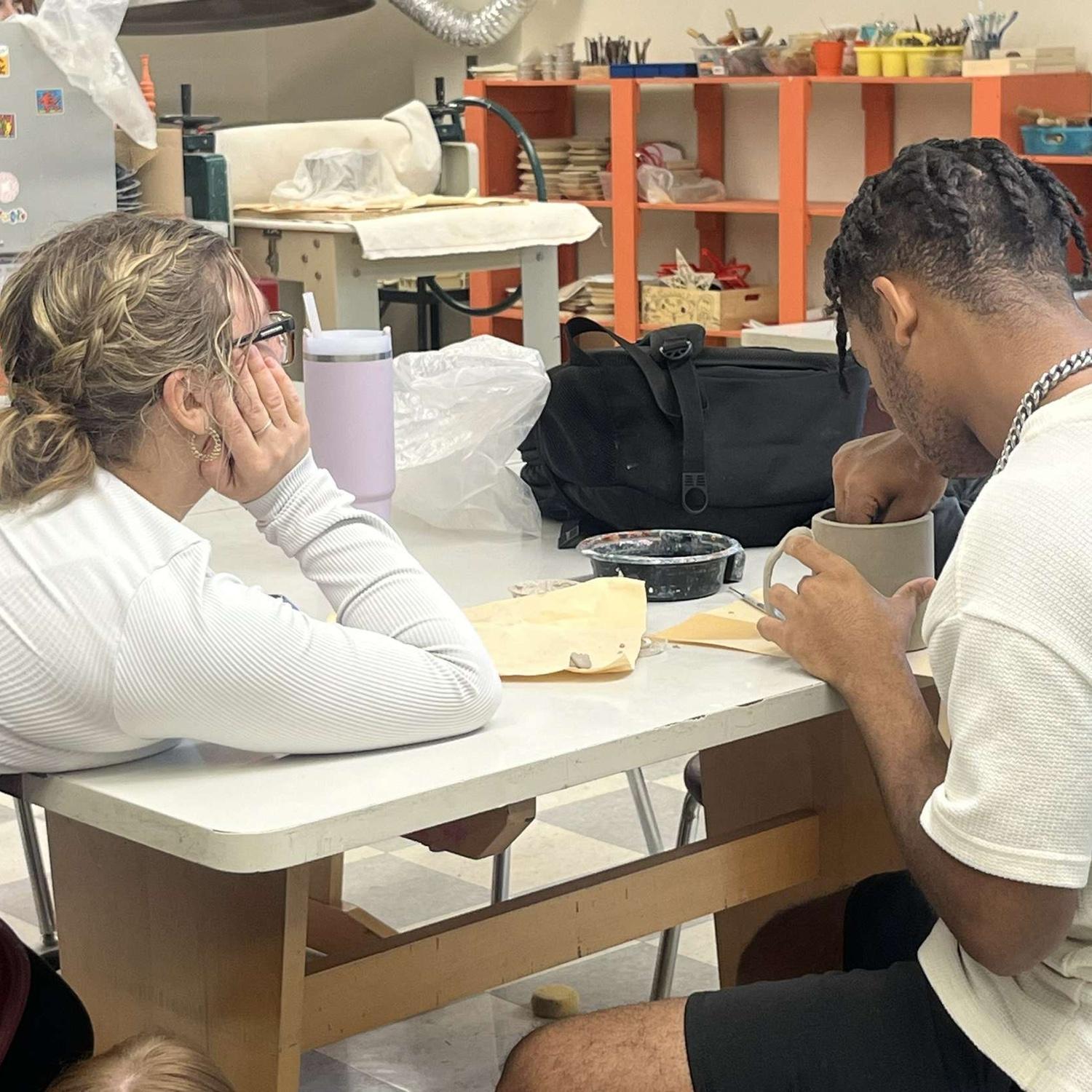 In art class in high school, we were always together whenever we got the chance!