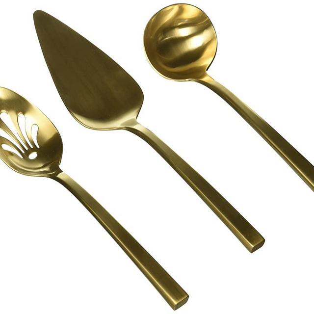 Wedgwood 3 Piece Polished Serving Set, Gold