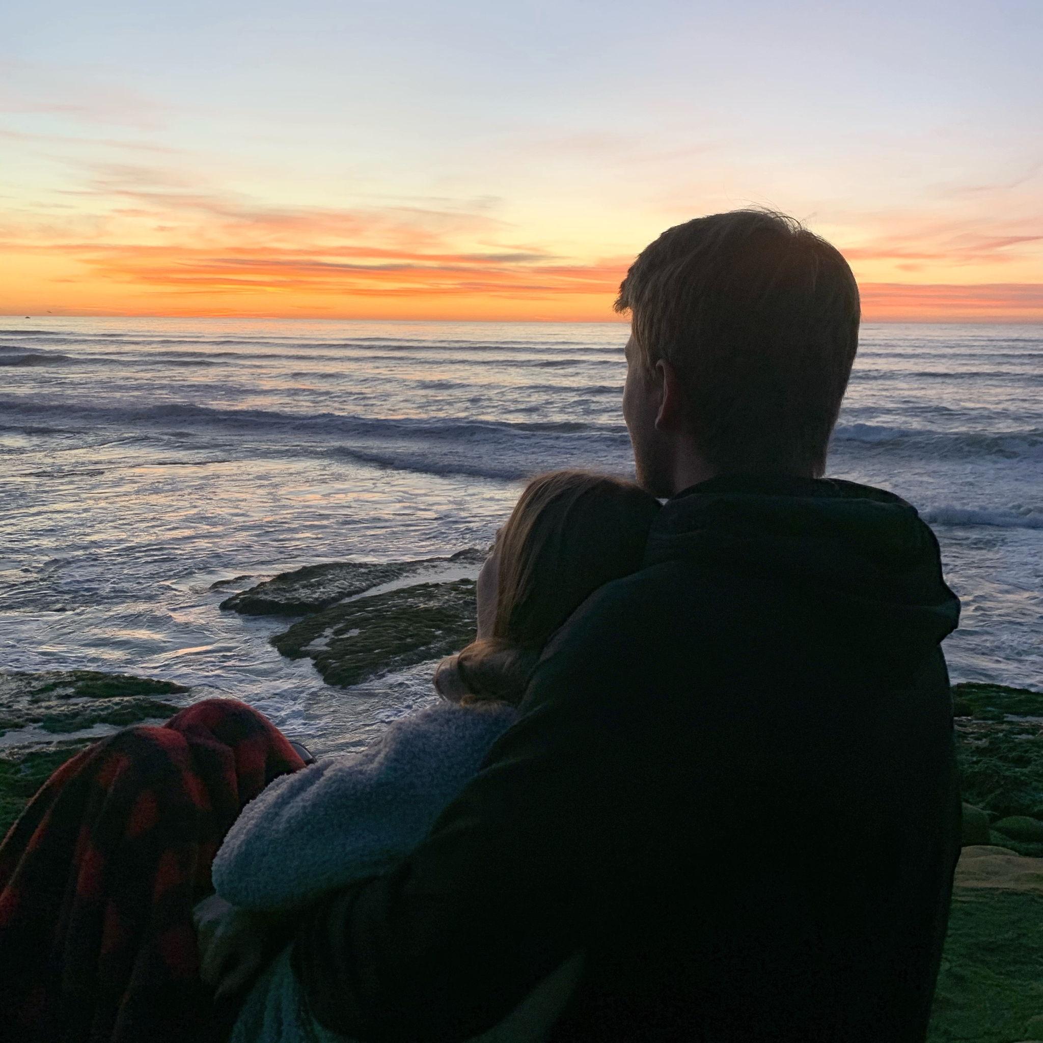 Our first sunset together in San Diego!