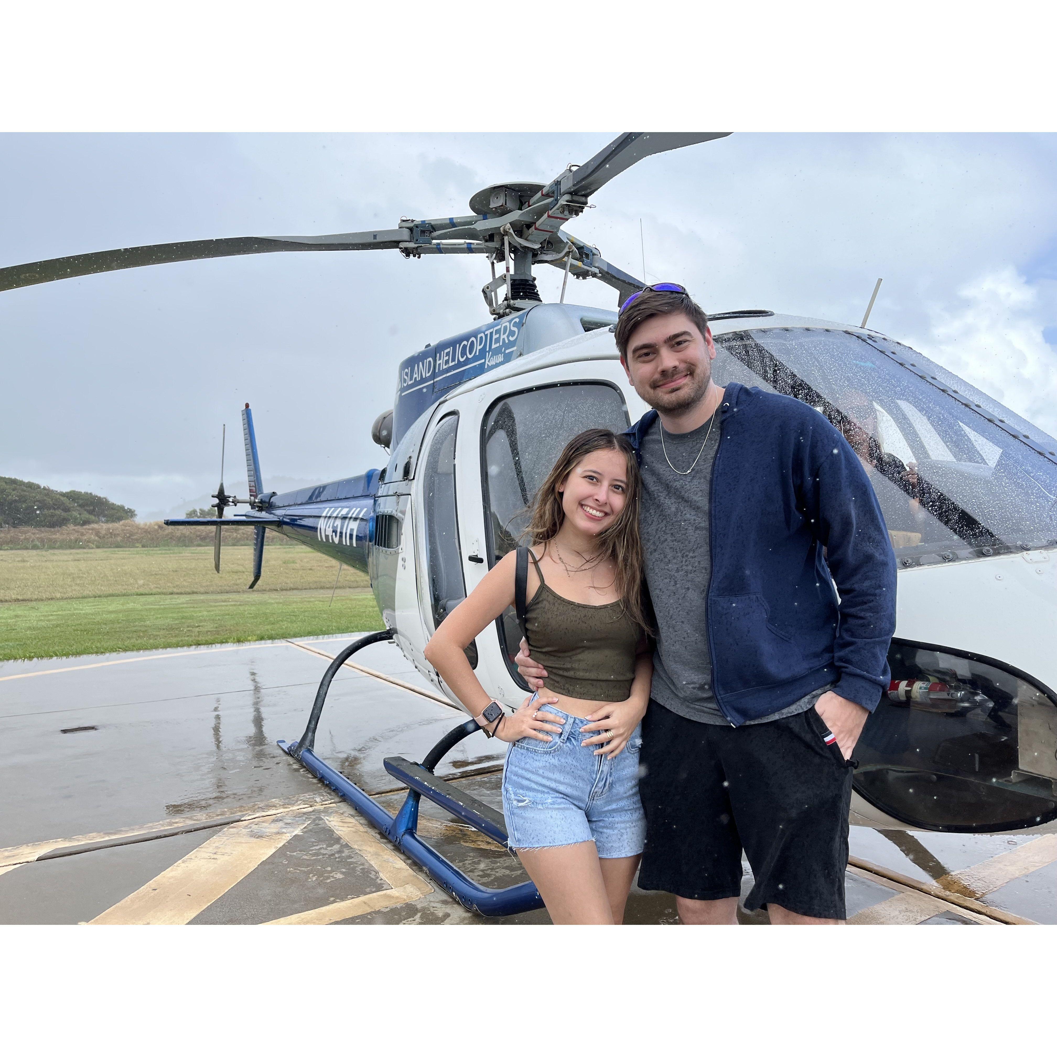 After our helicopter ride of Kauai, Hawaii
