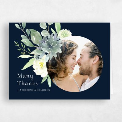 Navy, Blue Wedding Thank You - Cricket Portrait