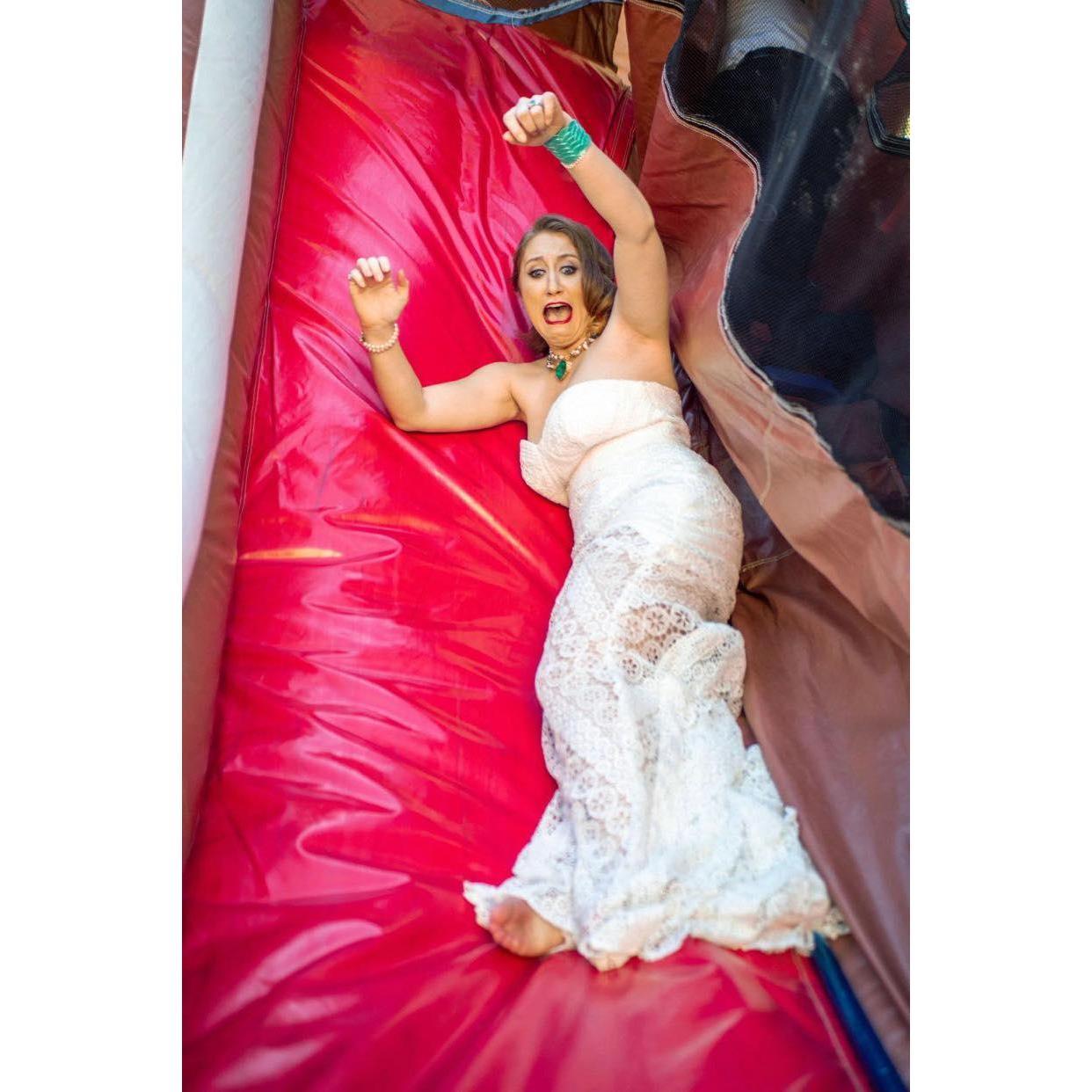 They did have a bounce house. And they let them use it!
